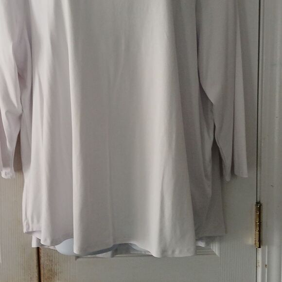 Cupio Curvy white soft stretch 3/4th length blouse top Sz 2X - Picture 2 of 8